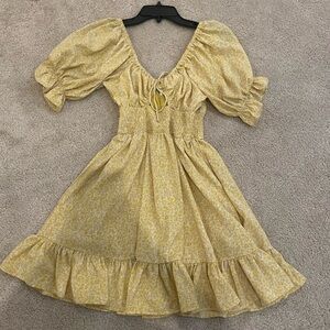 Yellow Mable sundress with cutout